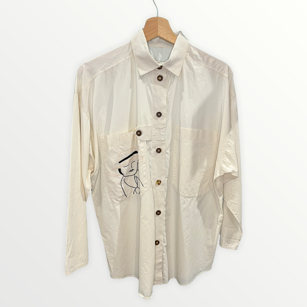 Camicia in cotone con ricamo